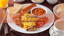  Presentation with english - Amazing PPT theme having full english breakfast with scrambled backdrop and a red colored foreground