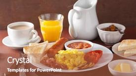 Presentation with english - Slides consisting of full english breakfast with scrambled background and a red colored foreground