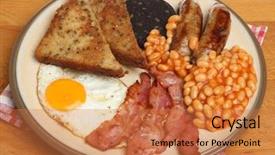  Presentation with bacon - Theme featuring full english cooked breakfast background and a coral colored foreground