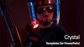  Presentation with riot - Beautiful slides featuring full equipment for anti-riot backdrop and a black colored foreground