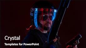  Presentation with riot - Theme with full equipment for anti-riot background and a black colored foreground