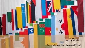  Presentation with world flags - PPT theme enhanced with full-frame-background-of-vibrant background and a yellow colored foreground