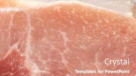  Presentation with tenderloin - Amazing PPT theme having full frame macro of raw pork tenderloin backdrop and a coral colored foreground