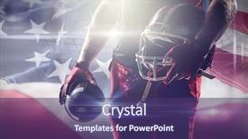  Presentation with american football and helmet on field - Slides featuring full frame of american flag background and a violet colored foreground