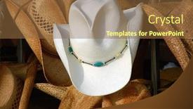  Presentation with cowboy hat - Slide set featuring full-frame-of-cowboy-hats background and a tawny brown colored foreground