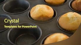  Presentation with muffins - PPT layouts featuring full frame shot of muffins background and a  colored foreground