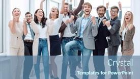  Presentation with business growth - Slide set consisting of full-growth-a-group background and a ocean colored foreground