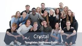  Presentation with growth - Slide set consisting of full-growth-a-large-group background and a ocean colored foreground