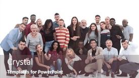  Presentation with international - Slides with full-growth-a-large-international background and a tawny brown colored foreground