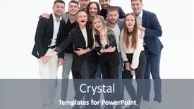  Presentation with business growth - Beautiful slides featuring full-growth-a-team backdrop and a ocean colored foreground