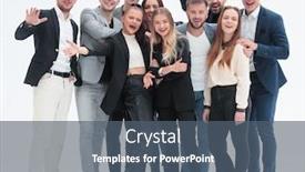  Presentation with business growth - Amazing PPT theme having full-growth-a-team backdrop and a ocean colored foreground