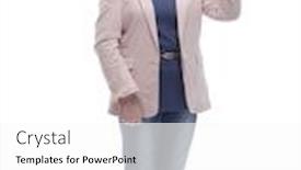  Presentation with growth - Colorful slide deck enhanced with full-growth-attractive-senior-woman backdrop and a white colored foreground