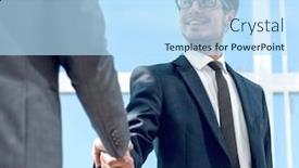  Presentation with business growth - Slide set consisting of full growth business partners handshake background and a sky blue colored foreground
