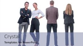  Presentation with business growth - PPT layouts having full growth business people with opposing views background and a seafoam green colored foreground