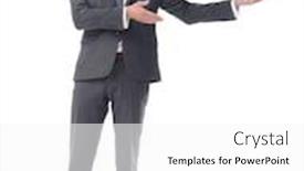  Presentation with growth - Colorful PPT theme enhanced with diplomacy - full growth businessman backdrop and a white colored foreground