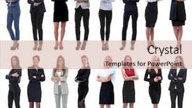  Presentation with human growth development - PPT theme with full growth collage background and a soft green colored foreground