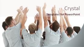  Presentation with growth - Presentation theme featuring full-growth-group-of-young background and a lemonade colored foreground