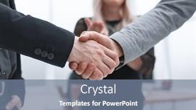  Presentation with business growth - Beautiful slide set featuring full-growth-handshake-of-business backdrop and a seafoam green colored foreground