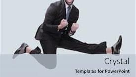  Presentation with growth - Presentation theme with full-growth-happy-dancing-young background and a lemonade colored foreground