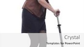  Presentation with electric scooter - Slides enhanced with full-growth-happy-woman background and a white colored foreground