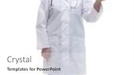  Presentation with child growth and development - PPT theme enhanced with full-growth-mature-woman-doctor background and a white colored foreground