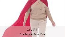  Presentation with superhero - Presentation theme consisting of full-growth-mature-woman background and a lemonade colored foreground