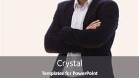  Presentation with business growth - Beautiful slides featuring full growth portrait of successful business man backdrop and a dark gray colored foreground