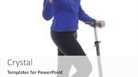  Presentation with electric scooter - Slides featuring full-growth-positive-woman background and a white colored foreground