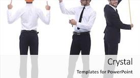  Presentation with growth - Beautiful theme featuring full growth qualified engineer architect backdrop and a white colored foreground