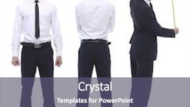  Presentation with engineering engineer or safety officer - Beautiful presentation theme featuring full growth qualified engineer architect backdrop and a ocean colored foreground