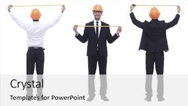  Presentation with engineering engineer or safety officer - Cool new slides with full growth qualified engineer architect backdrop and a white colored foreground