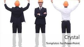  Presentation with growth - Slide deck with full growth qualified engineer architect background and a white colored foreground