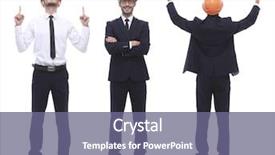  Presentation with growth - Presentation theme featuring full growth qualified engineer architect background and a ocean colored foreground