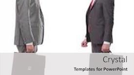  Presentation with business growth - PPT layouts with full-growth-smiling-business-partners background and a light gray colored foreground