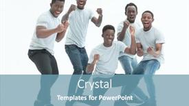  Presentation with team hands - Amazing PPT theme having full-growth-team-of-confident backdrop and a teal colored foreground