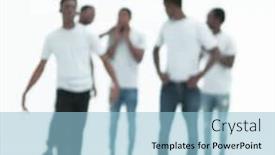  Presentation with stepping - Amazing slides having full-growth-team-of-young backdrop and a light blue colored foreground