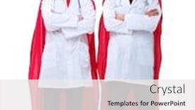  Presentation with growth - Amazing slide deck having full-growth-two-medical-workers backdrop and a white colored foreground