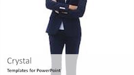  Presentation with business growth - PPT layouts enhanced with full-growth-young-business-woman background and a white colored foreground