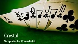  Presentation with house of cards - Slide deck consisting of full house in poker background and a forest green colored foreground