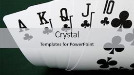  Presentation with playing cards - PPT theme consisting of full house playing cards background and a light gray colored foreground