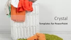  Presentation with color full - Beautiful slide set featuring full-laundry-basket-on-color backdrop and a light gray colored foreground