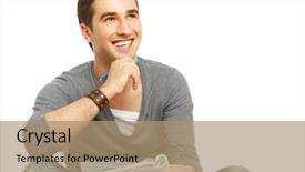  Presentation with college - Audience pleasing slide deck consisting of pen man writing - full-lenght portrait of a young backdrop and a coral colored foreground