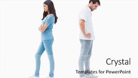  Presentation with fight - Cool new presentation with full length - upset couple not talking backdrop and a pink colored foreground