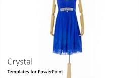  Presentation with mannequin - Slide set consisting of full length female blue sundress on mannequin background and a white colored foreground