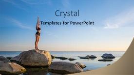  Presentation with yoga - Beautiful presentation design featuring full-length-fit-female backdrop and a light blue colored foreground