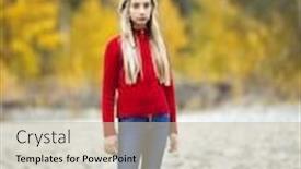  Presentation with autumn view autumn nature - Theme enhanced with autumn colors in background background and a mint green colored foreground