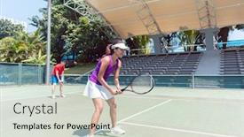  Presentation with professional tennis player athlete man - Amazing PPT theme having full-length-of-a-confident backdrop and a soft green colored foreground