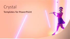  Presentation with female sport - Presentation theme enhanced with full-length-of-biracial-female background and a light gray colored foreground