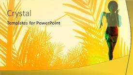  Presentation with hexagon - Presentation design having full-length-of-biracial-female background and a blonde colored foreground