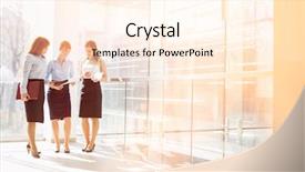  Presentation with paperwork - Slides featuring full-length of businesswomen doing paperwork in office background and a cream colored foreground